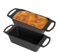SafBbcue 8.5×4.5 In Cast Iron Loaf Pan,Bread Baking Pans, Even Heat Distribution Bread Baking Pan for Homemade Bread, Cake, Meatloaf, Dutch Oven for Bread Baking, 2 Piece Set