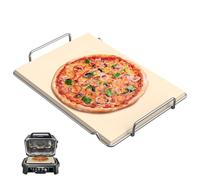 SafBbcue Pizza Stone with Rack for Ninja Woodfire Grill XL Accessory OG800 OG900 Series, Woodfire Pizza Oven Accessories for Ninja OG951 OG850 OG952 Accessories Rectangle Pizza Baking Stone for Grill