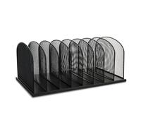 Safco 3253BL Onyx Mesh Desk Organizer with 8 Upright Sections, Black