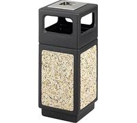 Safco Products 9470NC Canmeleon Aggregate Panel Trash Can, Ash Urn/Side Open, 15-Gallon, Black