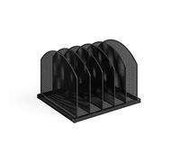 Safco Products Onyx Desk Organiser, 5 Upright Compartments, Vertical File Holder, Letter Sorter, Black, for Home, Office or Classroom (3215BLKD)