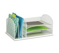 Safco Products Onyx Mesh 3 Sorter, 3 Tray Desktop Organizer 3254WH, White Powder Coat Finish, Durable Steel Mesh Construction