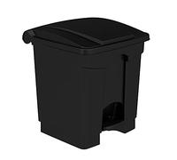Safco Products Plastic Step-On Trash Can for Hands-Free Disposal, Great for Home/Commercial Use, 8 Gallon, Black (9924BL)