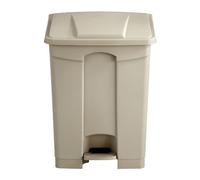 Safco Step-On Indoor Plastic Trash Can for Home & Garage, Hands-Free Disposal, 17 Gallon, Tan
