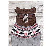 Safdie & Co. 65903.Z.01 Premium Printed Flannel 60"x48"-Super Soft, Lightweight, Microplush, Cozy and Functional Throw Blanket (Bear), Multi
