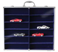 SAFE 5775 Aluminium Collecting Display Case with 12 Compartments of 235 x 64 x 64 mm | Carry Handle | 2 Locks | Wall Mounting | Display Box for Minerals, Railways, Model Cars | 510 x 435 x 75 mm
