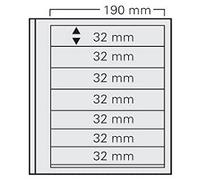 Safe Albums D-Blank Page for 14-Ring System Binder. With 7 pockets per page each of 190 x 32mm.