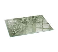 Safe and Durable Glass Hearth Pad Tropical Leaves on a Background 100x50 cm