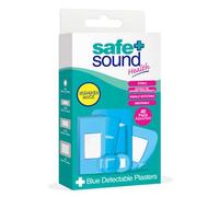 Safe and Sound Blue Detactable Plaster 40 Pack Assorted Sizes