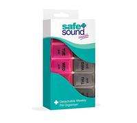 Safe and Sound Detachable Weekly Pill Organiser. Dual-colored AM/PM Colors Received May Vary.