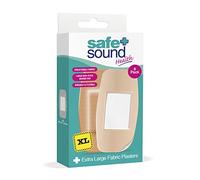 Safe and Sound Extra Large Fabric Plasters. Breathable Fabric. Durable and Flexible. 100mm x 50mm. 6 Pack