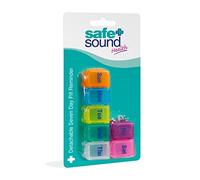 Safe and Sound Small 7 Day Pill Box, Detachable Pocket Sized Compartments, Flip-top Lids, Push-open Catch