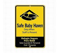 Safe Baby Haven Only When Staff is Present Sign 8x12 Street Parking Warning Tin Sign Decor
