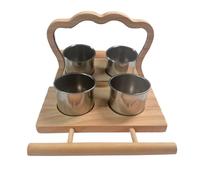 Safe Bird Perches with Attached Mirrored and Feeding Bowl for Easy Installation in Pet Bird Cages Food Stand