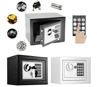 Safe Box 4.6L, Cash Money Safe Box with 2 Emergency Keys and Digital Keypad, Fireproof Jewelry Money Documents Safe Cabinet Box for Home Office Black