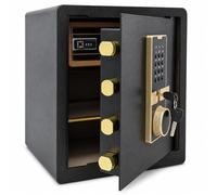 Safe Box, 45cm Tall 39L 3-Layer Home Office Safe with Built-in Safe Compartment, Security Cabinet Safe for Money Cash Valuables, Digital Electronic Keypad, Dual Alarm System, Removable Shelf