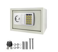 Safe Box 8.5L Electronic Digital Security Safe with PIN code and Key, Cabinet Safe for Home Business Office Hotel Protect Money Document Jewelry Passport, 31x20x20cm, White