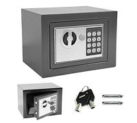 Safe Box Key Lock Money Cash 4.6L Security Safe Box Wall Mounted Fireproof Document Safe Box, with 2 Emergency Keys Lockable & Digital PIN Code, for House Safe Hotel Office Storage Key Box - Grey