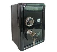 Safe Box Organizer Iron Desk Decorative Box Bank Metal Mini Cabinet Money Storage Box Storage Box for, Black
