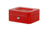 Safe Box, Practical Mini Petty Cash Money Box Stainless Steel Security Lock Lockable Safe Small Fit for House Decoration 3 Size L/XL/XXL(L red Key)