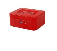 Safe Box, Practical Mini Petty Cash Money Box Stainless Steel Security Lock Lockable Safe Small Fit for House Decoration 3 Size L/XL/XXL(L red Password)