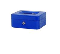 Safe Box, Practical Mini Petty Cash Money Box Stainless Steel Security Lock Lockable Safe Small Fit for House Decoration 3 Size L/XL/XXL(XL Blue Key)