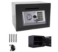 Safe Box Solid Steel Anti-theft Safe, Electronic PIN Digital Password Safe or Key for Office Business, with Coin Operated Cash Register, Financial Home Safe, Lockable Storage Box, 13.77x9.84x9.84''