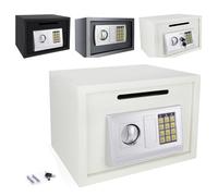 Safe Box with Code and Key Security Digital Steel Safety Box for Storing Money/Cash/Jewelry/Documents 8.5L - Grey, 7.88"H x 7.88"W x 12.21"L