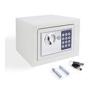 Safe Box with Code and Key Security Digital Steel Safety Box for Storing Money/Cash/Jewelry/Documents 4.6L - White, 9"W x 6.8"D x 6.8"H