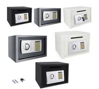 Safe Box with Code and Key Security Digital Steel Safety Box for Storing Money/Cash/Jewelry/Documents 4.6L - Grey, 9"W x 6.8"D x 6.8"H