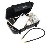 Safe Box with Code, Portable Safe box Waterproof Security Case Anti-Theft Lock Box with Removable Wire Rope Travel Safe Box for Passport Credit Cards Phones Keys Jewelry