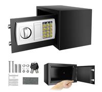 Safe Box with Key Safes for Home, 8.5L Security Safe Cash Box with Digital Keypad and Safety Key Lock Cabinet Safes, Electronic Security Money Cash Safe Box for Home Hotel Office,19.5x31x19.5 cm,Black