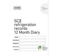 Safe Catering SC2 Refrigeration Temperature Records Diary, 12 Month Log Book, Food Standards Agency Approved
