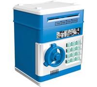 Safe Deposit Piggy Bank Password Lock Children's Piggy Bank Large Capacity Can Be in and Out Best Gift for Boys and Girls(Blu)