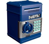 Safe Deposit Piggy Bank Password Lock Children's Piggy Bank Large Capacity Can Be in and Out Best Gift for Boys and Girls(Donker Blauw)