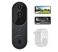 Safe Doorbell, Safedoorbell Camera Wireless, Safe Doorbell with No Monthly Fee, 1080p Wireless Wi-Fi Video Jingle Bell, Two-Way Audio, Smarter Way to Protect Your Home (M50 Black)