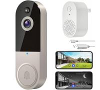 Safe Doorbell-The Smarter Way to Protect Your Home, Night Vision, 1080p Smart Wireless Video Doorbell Camera Chime, Wireless Wi-Fi Video Doorbell, Safedoorbell (T50 Beige)