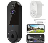 Safe Doorbell-The Smarter Way to Protect Your Home, Night Vision, 1080p Smart Wireless Video Doorbell Camera Chime, Wireless Wi-Fi Video Doorbell, Safedoorbell (T50 Black)