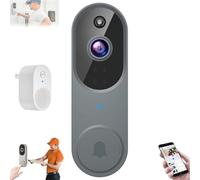 Safe Doorbell-The Smarter Way to Protect Your Home, Safe Door Bell with Camera, 1080P Smart Video Wireless Doorbell with Chime, AI Motion Detection Night Vision (B)