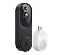 Safe Doorbell, Weatherproof Wireless Video Doorbells with 1080p HD Camera, Night Vision, 2-Way Audio, Ai Motion Detection & Cloud Storage, The Smarter Way to Protect Your Home Original(BLACK A*1)