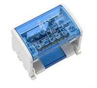 Safe Electrical Junction Box Featuring 12 Inputs And Multiple Outputs For Din Rail Systems High Current 125a Rating Nickel Plated Brass Construction For Reliable Power Management(207)
