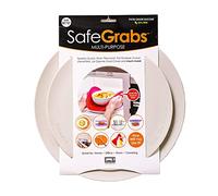 Safe Grabs Seen on Shark Tank: Multi-Purpose Silicone Microwave Mat BPA Free Kitchen Tool, Set of 2, Gray