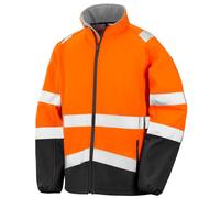 SAFE-GUARD by Result Men's Printable Safety Soft Shell Jacket in Burnt Orange | Size: 4XL SAFE-GUARD by Result Burnt Orange 4XL