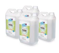 Safe Hands | Hand Sanitiser Gel | Minty Cool - Cucumber & Mint Scent | 70% Alcohol | 5 litre (4 Pack) | Antibacterial & Antiviral Hand Sanitizer Refill | Certified | Contains Moisturisers | Bulk Buy