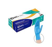 Safe Health Nitrile Disposable Gloves Large Latex Free, Powder Free, Textured, 3.5 mil, Industrial, Food Safe, Janitorial, Tattoo, Law Enforcement, Pet Care, Service, Cleaning, L Blue (Box of 100)