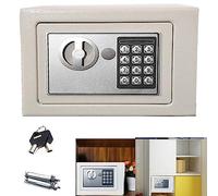 Safe Home Office Home Safe Small Mini Safe Tank, Solid Steel Electronic Digital Safe, Password Box, Safety Deposit Box for Hotel Business Jewelry Money Safe, 2 Compartment and Coin Slot