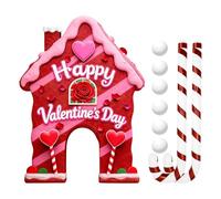 Safe Indoor Golf Game Set Gingerbreads Theme Toy with Soft Balls Candy Cane Club for Valentine Day Party Gathering Holiday Fun Club Toy