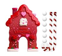 Safe Indoor Golf Game Set Gingerbreads Theme Toy with Soft Balls Candy Cane Club for Valentine Day Party Gathering Holiday Fun Club Toy