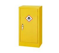 Safe Industrial Dangerous Substance COSHH Cabinet - Flammable Chemical Storage Hi-Vis Yellow 1 Shelf - 710 mm High x 457 mm Wide x 305 mm Deep, 10 L Capacity