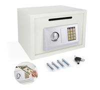 Safe Large 16L, Digital Safe with Removable Shelf, Steel High Security Safe Electronic Safe with Combination Lock and a Coin Slot, Cabinet Safe for Cash Documents Jewelry, White